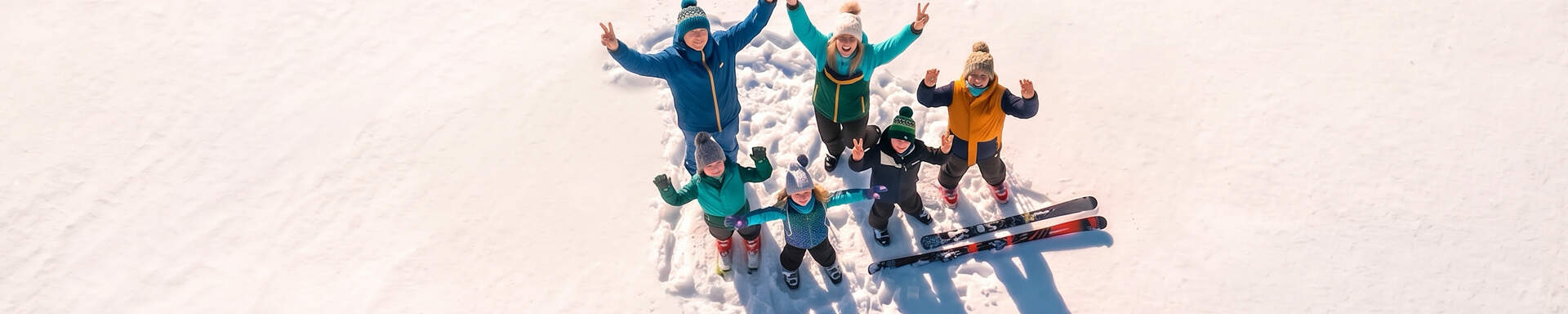 Famille qui pose pour une photo à la montagne