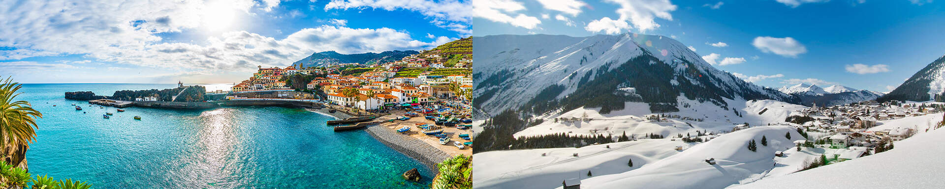 Header partie gauche paysage soleil, partie droite partie ski