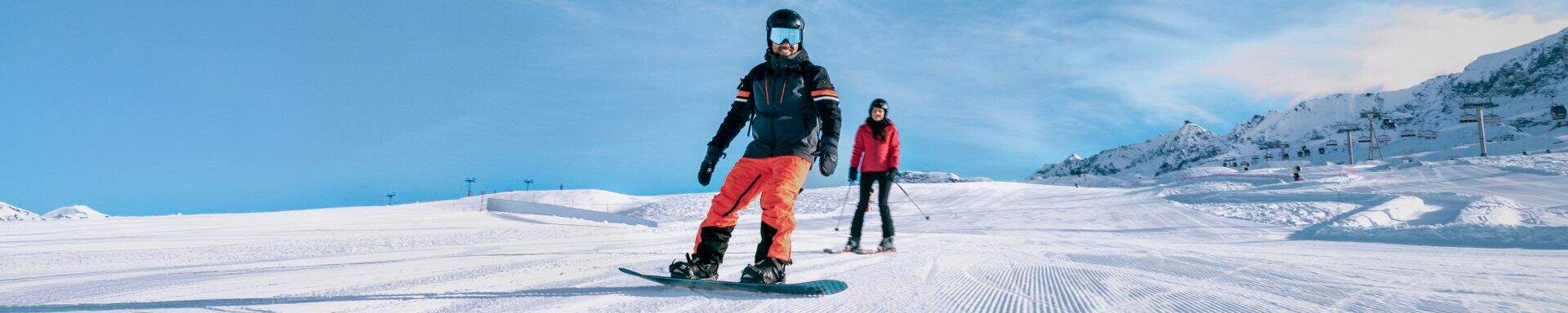 snowboard on slopes