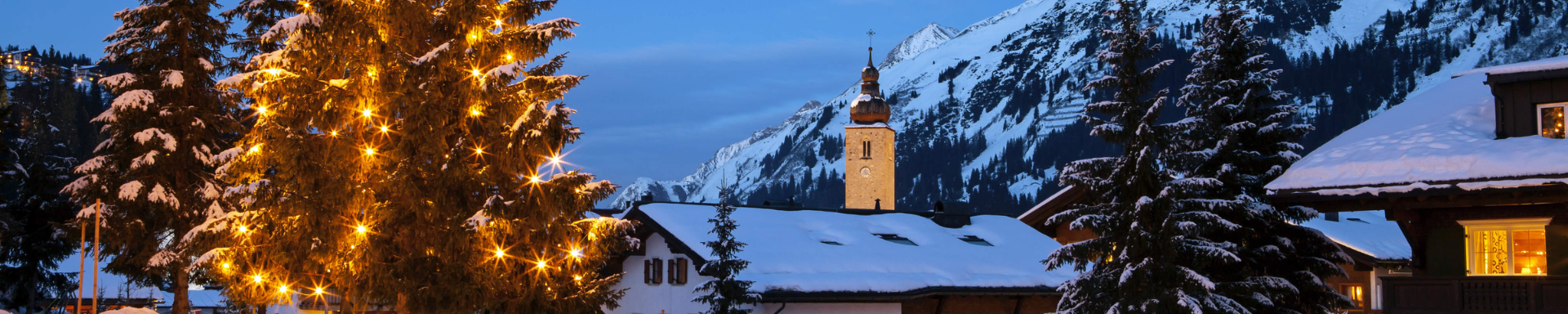 Une maison et des sapins enneigés au ski